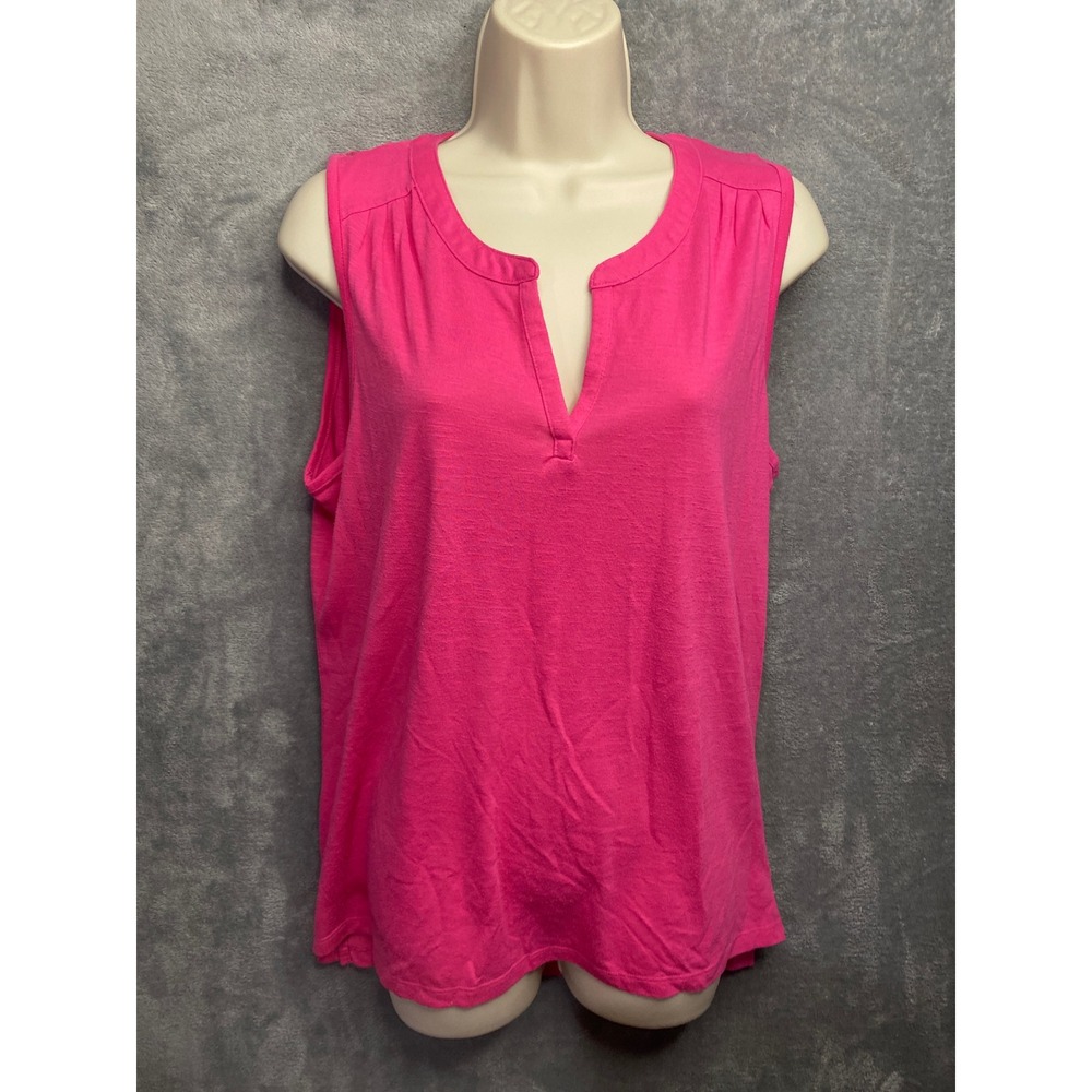 SONOMA LIFE+STYLE Womens Pink Sleeveless Lace Back V Neck Tank Top‎ Shirt M